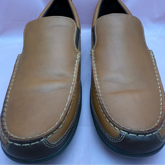 Cole Haan Men’s Leather Slip-On Loafers Sz 12M Tan Moc Toe Comfort Shoes - Picture 4 of 11